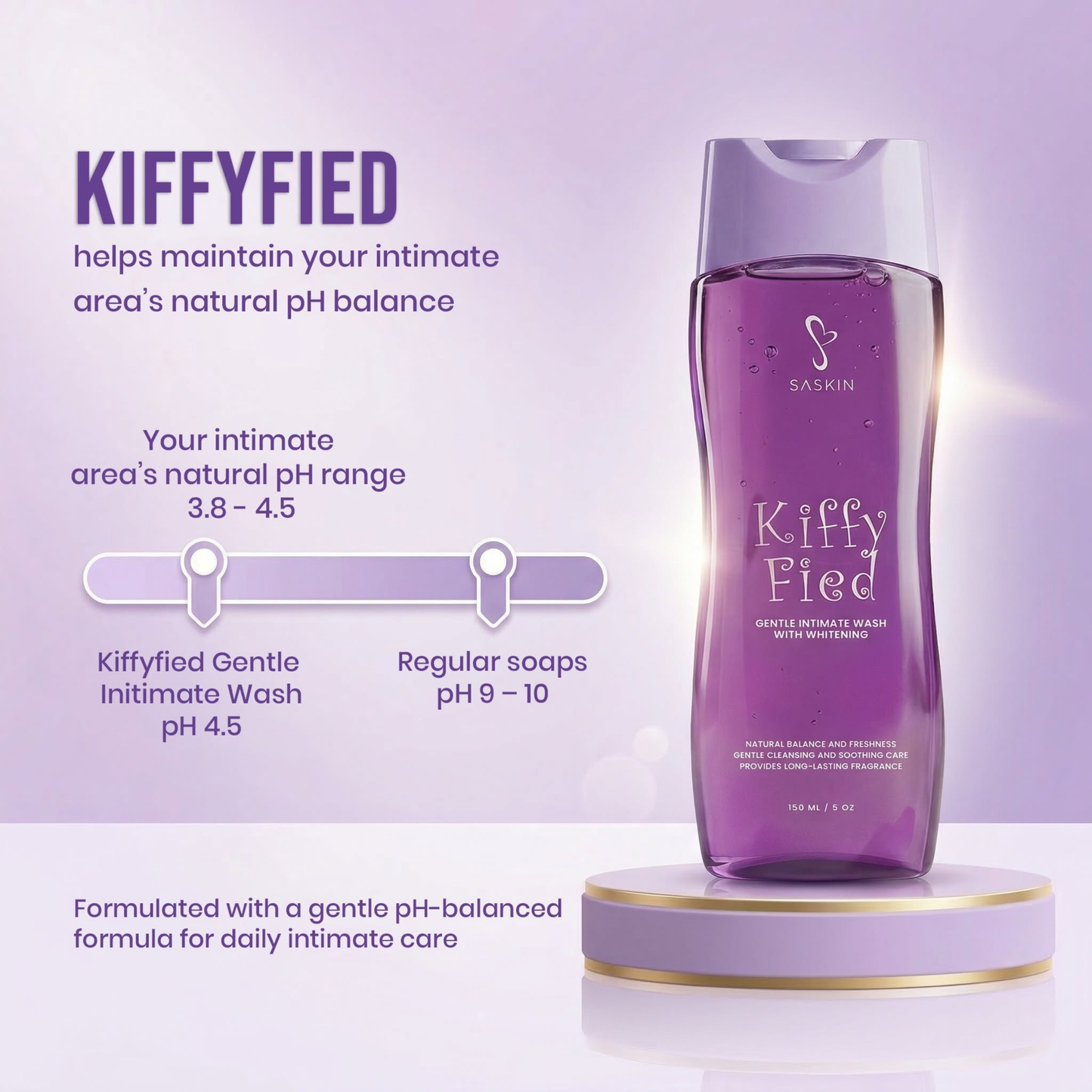 KiffyFied Gentle Intimate Wash –Daily Feminine Care (150ml)