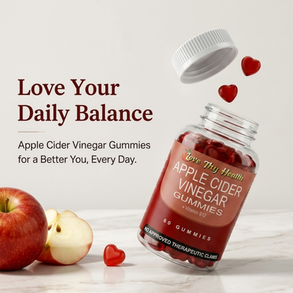 Apple Cider Vinegar Gummies + Vitamins B9 & B12 (60 Gummies)