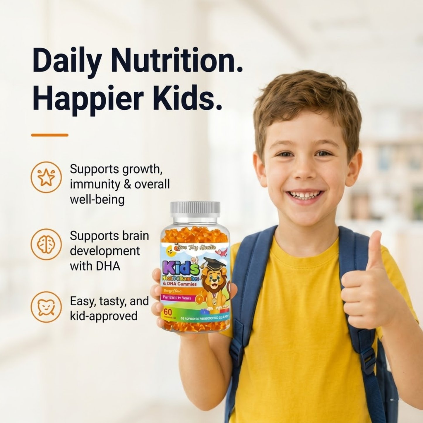 Kids Multivitamins + DHA Gummies (60 Gummies)