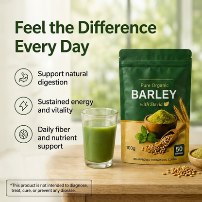 Pure Organic Barley Powder with Stevia (100g)