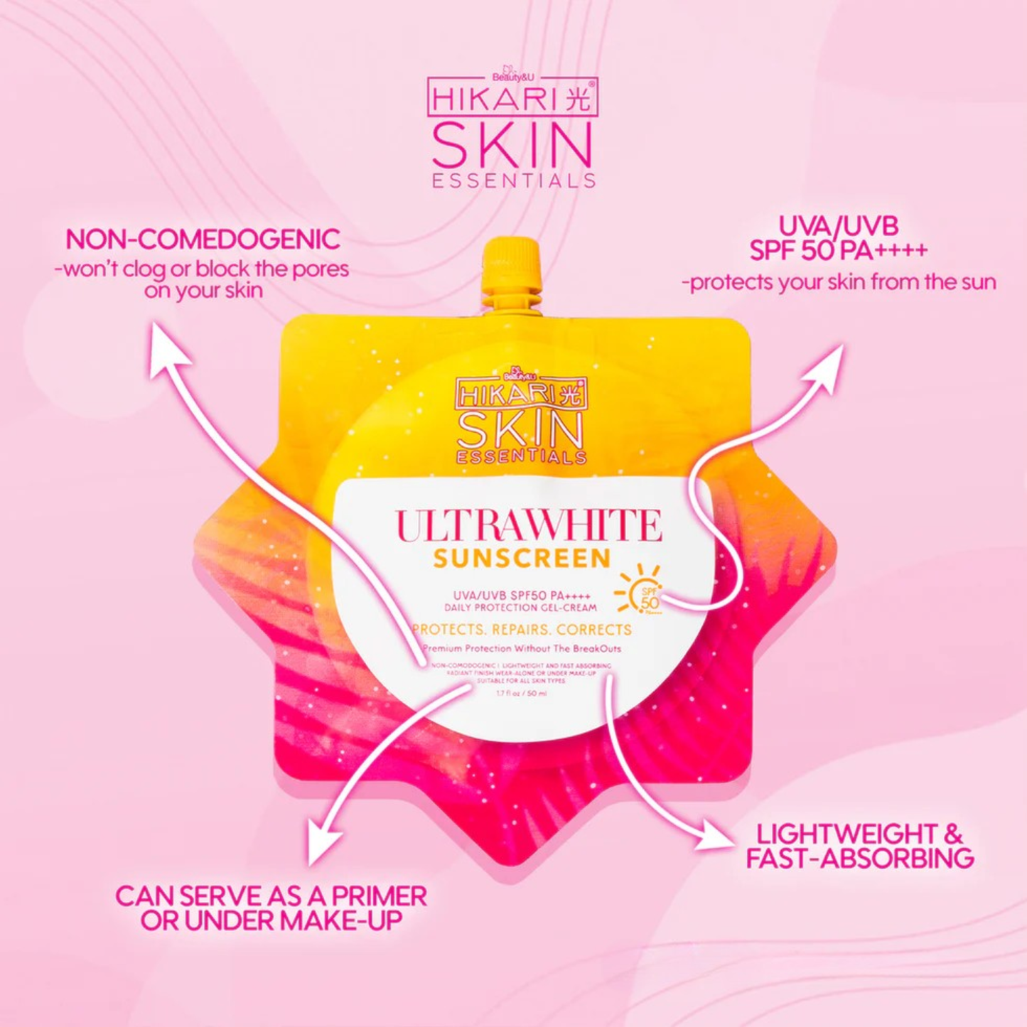 Hikari Skin Essentials Ultra White Sunscreen SPF50 PA++++ 50ml