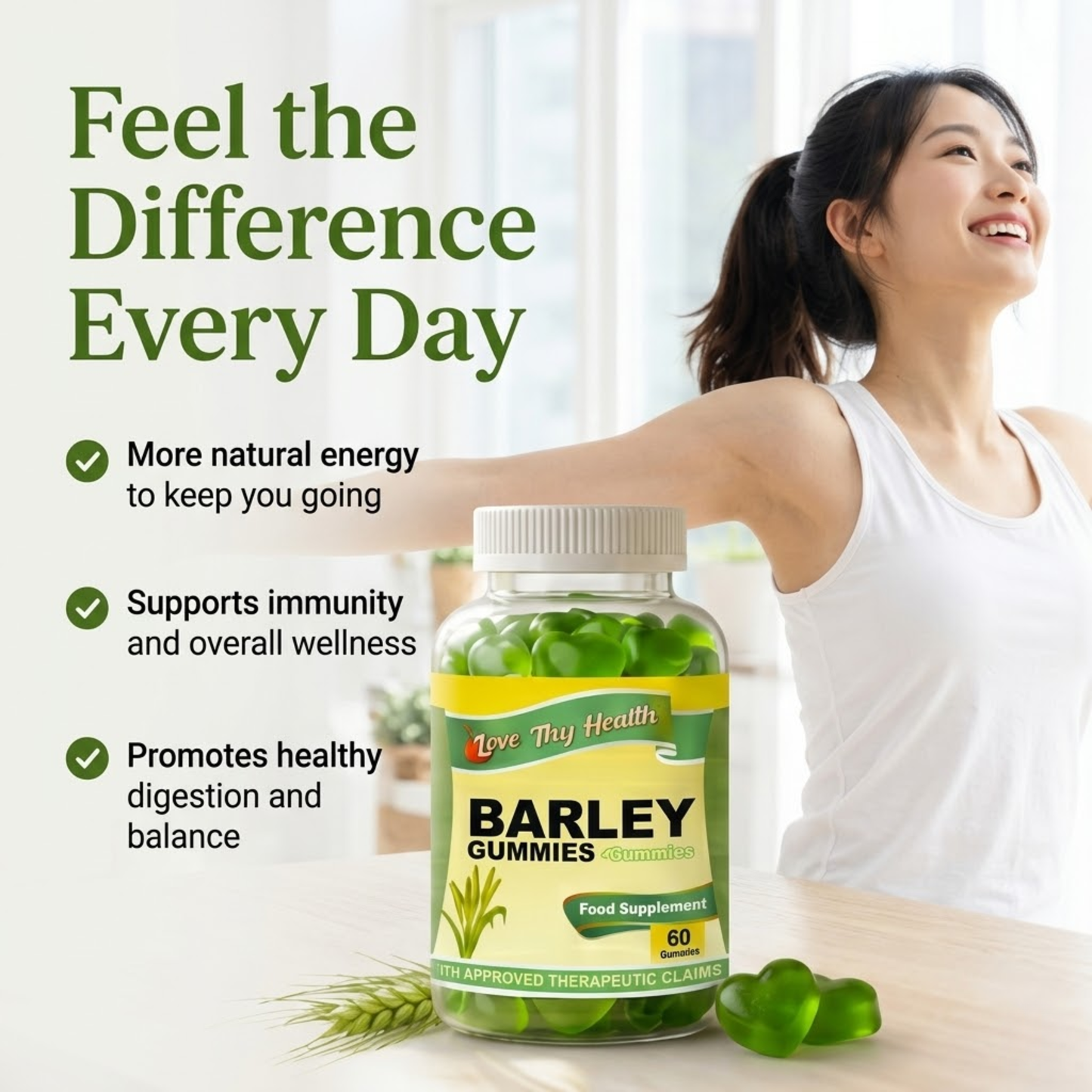 Barley Gummies + Vitamin B12 (60 Gummies)