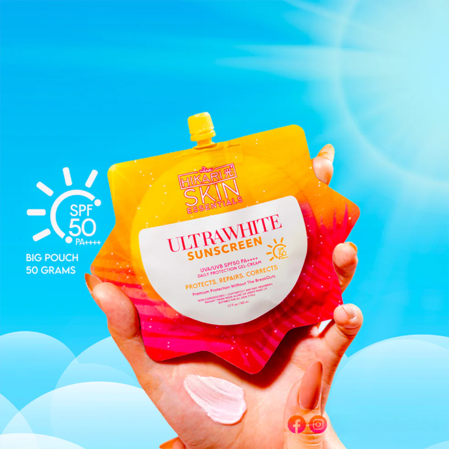 Hikari Skin Essentials Ultra White Sunscreen SPF50 PA++++ 50ml
