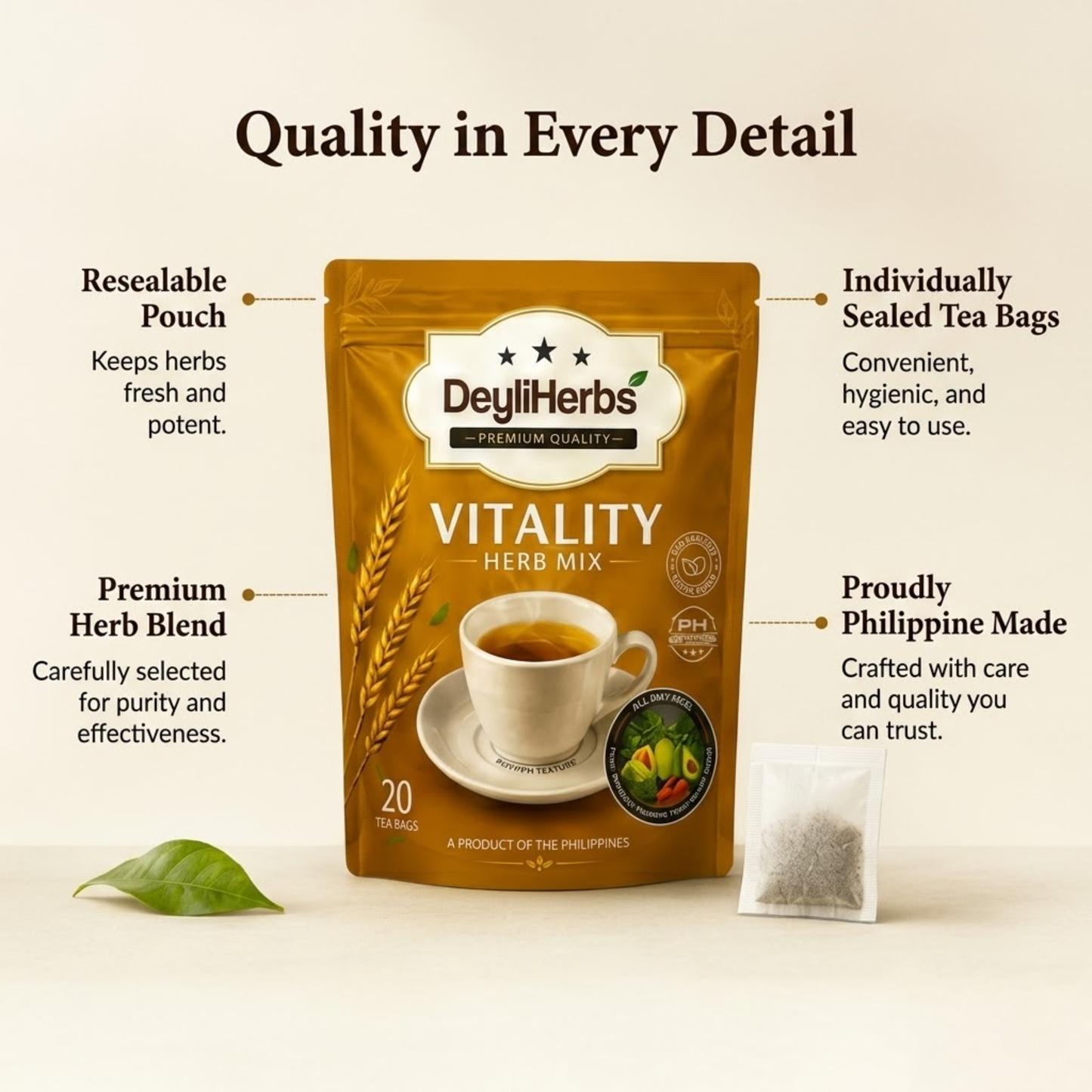 DeyliHerbs Vitality Herb Mix (20 Tea Bags)