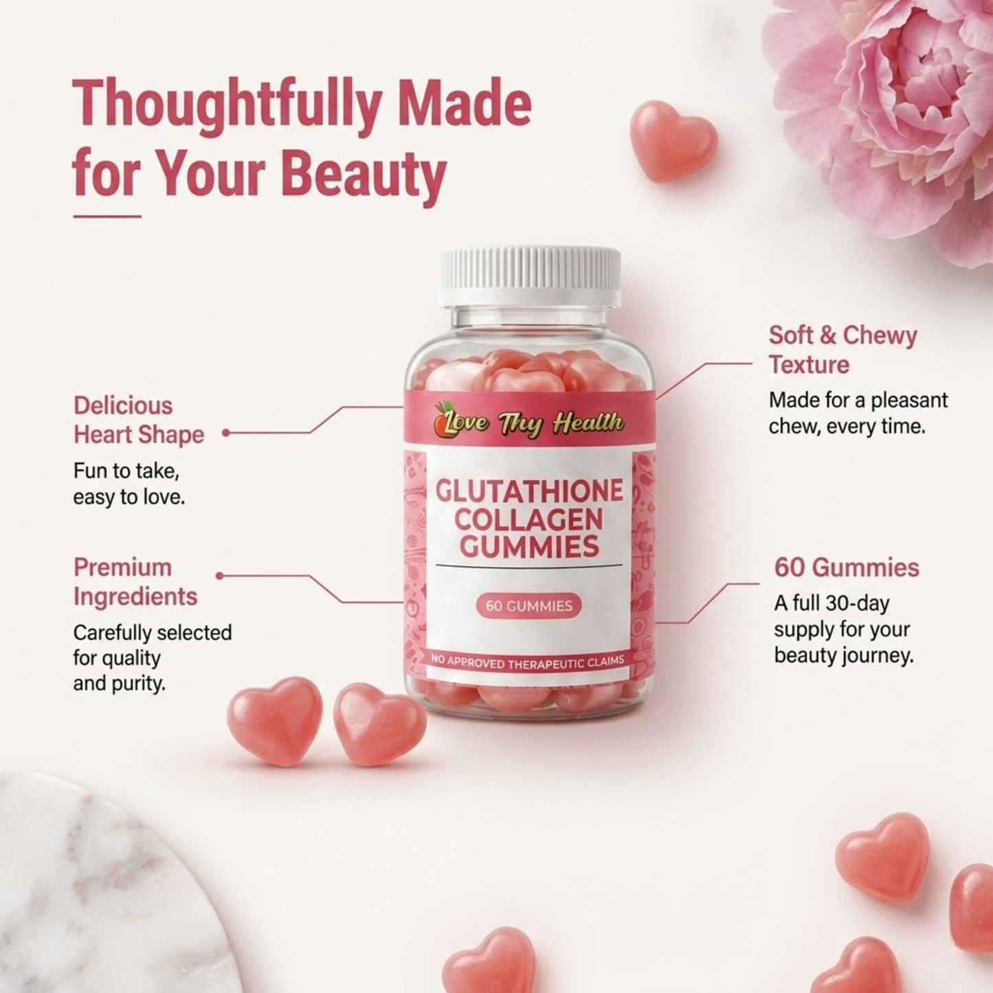 Glutathione Collagen Gummies (60 Gummies)