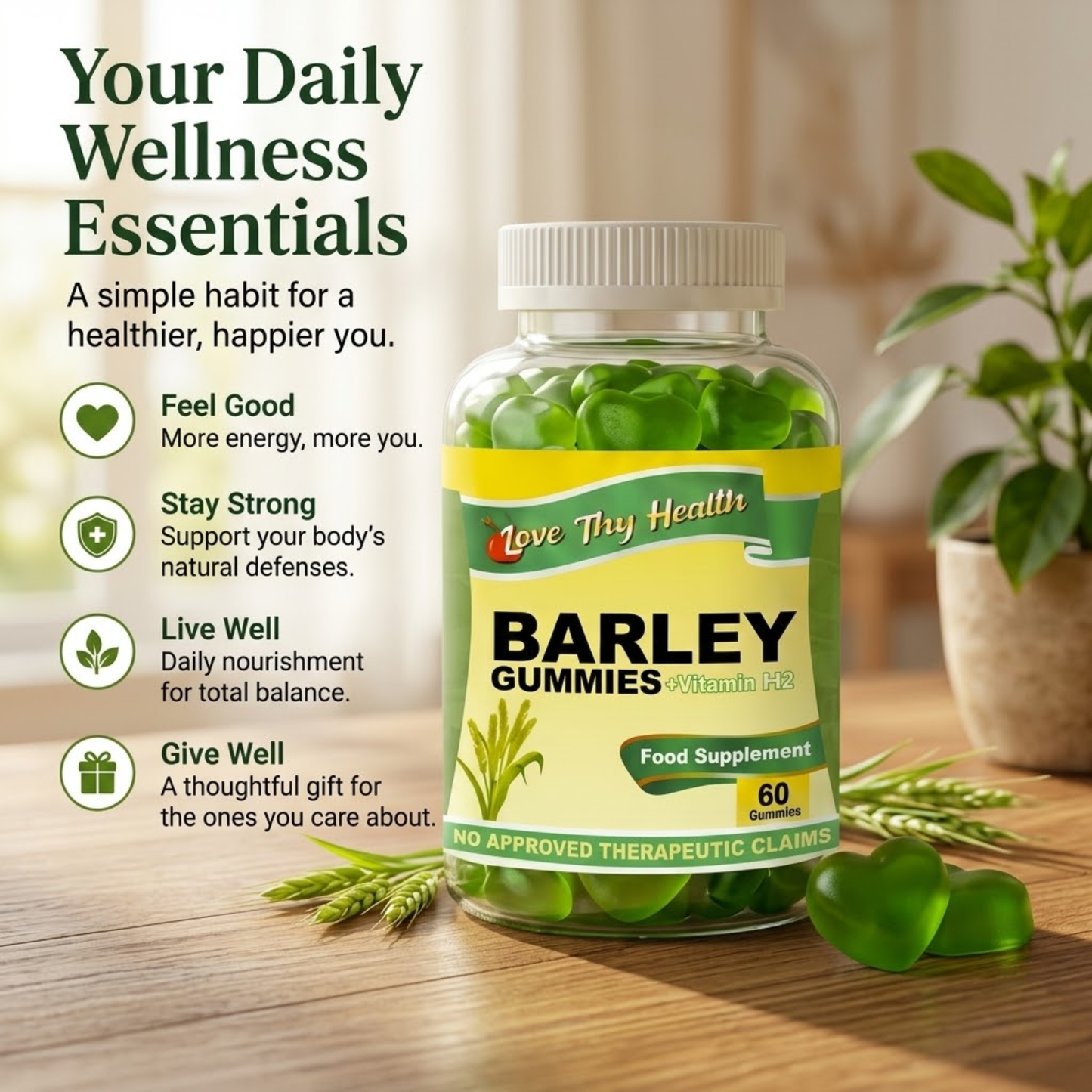 Barley Gummies + Vitamin B12 (60 Gummies)