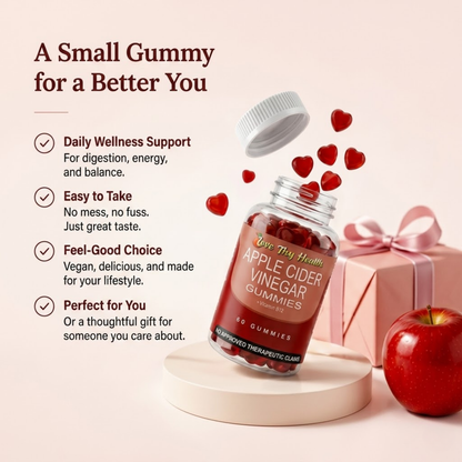 Apple Cider Vinegar Gummies + Vitamins B9 & B12 (60 Gummies)